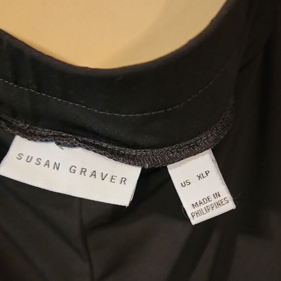 Susan Graver Crop Black Stretchy Elegant Size XLP - Picture 2 of 5
